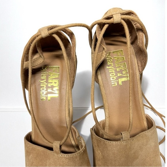 🌻Antrhopologie FARYL Robin Judy Tan Boho Platform Wedge Platform Sandal Size 8 - Picture 10 of 13